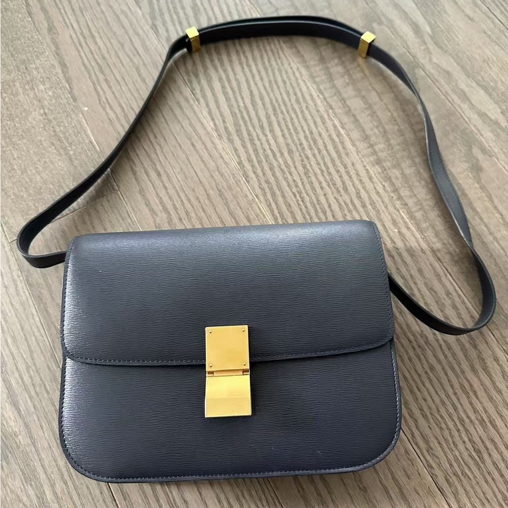 Authentic Celine box Leather Shoulder Bag